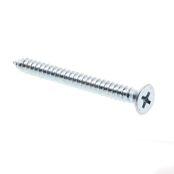 Prime-Line Sheet Metal Screw, Self-Tap, Flat Head, Phillip Drive No. 10 X 2in Zinc Plated Steel 25PK 9017230 - main